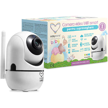 Camera video Wi-Fi Smart cu senzor de miscare si alarma, 1 bucata, EasyCare Baby, EasyCare Baby