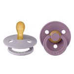 BIBS - Set 2 suzete Colour Latex, tetina simetrica, 0 luni +-Fossil Grey/Mauve, BIBS