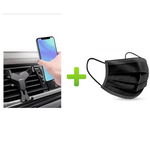 Suport Auto Ventilatie ,Clips pentru Ventilatie, Gravity Black+Cadou Set 50 Masti , 