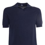 Fedeli V-neck polo shirt Blue, Fedeli