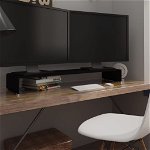 vidaXL Stand TV/Suport monitor, sticlă, 110x30x13 cm, negru, vidaXL