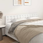 vidaXL Tăblii de pat, 2 buc, alb, 100x5x78/88 cm, piele ecologică, vidaXL