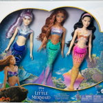 Mattel Disney Mica Sirenă Ariel și surorile Set 3 păpuși HND29, Mattel