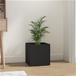 Jardiniera cutie vidaXL, negru, 40x40x40 cm, lemn prelucrat, 8 kg