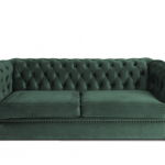 Canapea extensibila Chesterfield, 3 locuri, Verde, 203x70x66 cm, LOTUSLAND