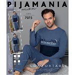 Pijama barbati vatuita din 2 piese bluza si pantaloni lungi PJB04, 