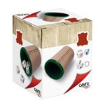 Poker cu zaruri cu pahar din piele naturala si 5 zaruri de 16 mm Cayro, Cayro