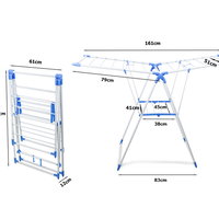 Uscator de rufe pliabil pe 2 nivele