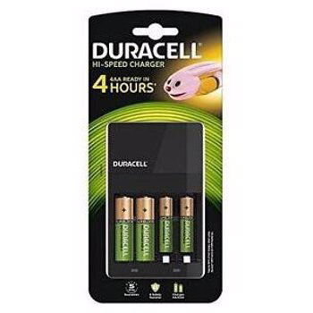 Incarcator DURACELL CEF14 81546851, 2 acumulatori AA 1300mAh, 2 acumulatori AAA 750 mAh, negru