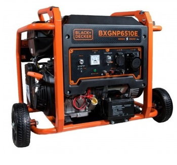 Generator curent electric Black & Decker BXGNP6510E, 6500 W, 28.2 A, 2 x 230 V, 12 V, 15 CP, 420 CC, 33 l benzina, 11 h autonomie maxima