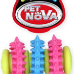 Jucarie stomatologica pentru caine Pet Nova, Os dintat, 7 cm, Parfum de menta, Pet Nova