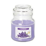 Lumanare parfumata in pahar cu capac de sticla, aroma de Lavender, 28 h Lumanare parfumata in pahar cu capac de sticla, aroma de Lavender, 28 h