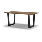 Masă de dining în culoare naturală cu blat cu aspect de lemn de stejar 90x180 cm Star – Furnhouse, Furnhouse