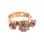 Inel placat cu Aur roz de 24K, cu cristale Swarovski, Cappuccino DeLite | 7435-212148RG, Roxannes - Mariana Jewellery