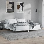 vidaXL Cadru de pat, alb, 160x200 cm, lemn prelucrat, vidaXL