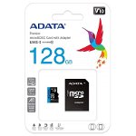 Micro SD CARD 128GB CLASS 10 ADATA cu adaptor SD AUSDX128GUICL10A1-RA1, ADATA