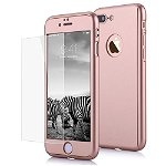 Husa Apple iPhone 7 Plus, FullBody Elegance Luxury Rose-Gold, acoperire completa 360 grade cu folie de sticla gratis, MyStyle