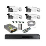 Kit complet Hikvision pentru supraveghere video cu 4 camere 2MP 40m IR + CADOU: 1 Cablu HDMI 1.5m,