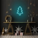 Lampa de perete Christmas Pine, Neon Graph, 21x30x2 cm, albastru, Neon Graph
