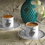 Set cești de cafea, Alb, 18x7x28 cm, Kütahya Porselen