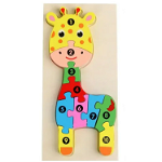 Puzzle din lemn - Girafa - 10 piese | 838 Toys Factory, 838 Toys Factory
