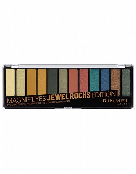 Paleta de farduri Rimmel London Magnif'Eyes Eye Contouring Palette 009 Jewel Rocks Edition, 14.2 g, Rimmel