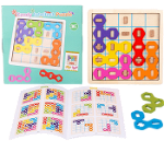 Joc puzzle educativ de logica si inteligenta, lemn Candy, 5 grade dificultate, 8 piese,multicolor