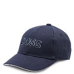 BOSS Kidswear, Sapca baseball cu broderie logo, Alb, Negru, 58 CM