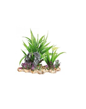 Decor Trixie plante din plastic in pietris pentru acvariu 28 cm 89303