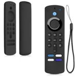 Husa pentru telecomanda Voice Remote 2021/Fire TV Stick 4K 2021, Kwmobile, Negru, Silicon, 58444.01
