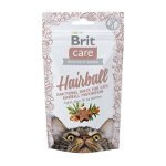 Brit Care Snack Hairball, Rata, recompense functionale fară cereale pisici, limitareaghemurilor de blană, 50g, Brit Care