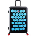 Troller 28 inch, material ABS, Brick Dots - negru cu puncte albastre, LEGO