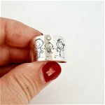 Inel personalizat - 3 copii - Model lat - Argint 925 - Cristal Swarovski, Chic Bijoux
