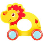 Bam-Bam Toy on Wheels jucărie de tras 18m+ Lion 1 buc, Bam-Bam