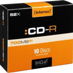 Medii de stocare intenso CD-R, 700MB, 10-PACK Slim (1001622), Intenso
