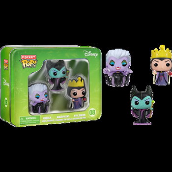 Funko Pop: Disney - Cutie Mini 3-Pack Maleficent, Evil Queen, Ursula, Funko