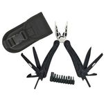 Cleste multifunctional IdeallStore, Survival Gear, otel inoxidabil, 18 functii, 24 cm, negru, husa inclusa