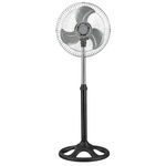 Ventilator cu picior Rosberg, 45W, Diametru 30cm, 3 viteze, inaltime 100cm, elice metal, Negru Gri, Rosberg