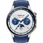 Smartwatch OnePlus Watch 2, 46mm, Ecran 1.43inch, Procesor Snapdragon W5 Gen 1, 2GB RAM, 32GB Flash, GPS, Bluetooth, Wi-Fi, 100 ore Autonomie, 100+ Moduri Sport (Albastru), OnePlus
