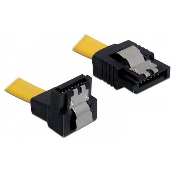 Cablu SATA Delock Serial-ATA III, 6 Gbit/s, Internal, 90°, 0.30 m, Galben