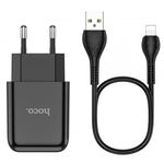 Incarcator USB-A, 10W, 2.1A + Cablu Lightning Hoco Vigour (N2) Negru