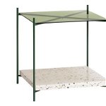 Masa de cafea Terrazzo, sticla/terrazzo/metal, alb/verde, 42 x 42 x 43 cm