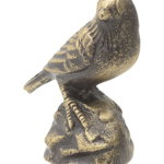 Model decorativ metalic „pasăre” de culoare maro antic/auriu, Inart, Inart