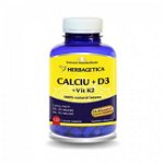 Calciu + D3 cu Vitamina K2, 60 capsule, Herbagetica, Herbagetica