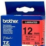 Etichete Brother TZE431 Black on Red, 12mm, Brother