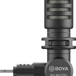 Microfon compact Boya BY-M100D, cu fir, Lightning, iOS, condensator, omnidirectional, 50 Hz - 18 kHz, negru, Boya
