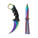 Set 2 cutite Fade, Karambit, Balisong, IdeallStore