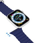 Curea silicon DuxDucis Ocean Wave compatibila cu Apple Watch 4/5/6/7/8/SE 38/40/41mm Navy Blue, DuxDucis