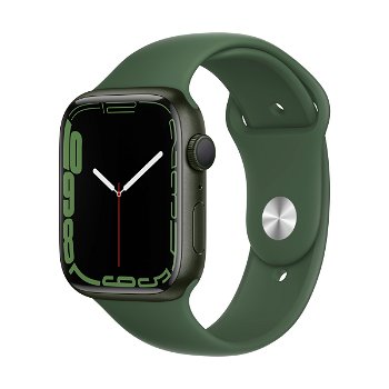 Apple Watch 7, GPS, Carcasa Green Aluminium 45mm, Clover Sport Band