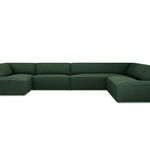 Coltar panoramic dreapta 7 locuri, Ruby, Micadoni Home, BL, 366x273x69 cm, poliester, verde, Micadoni Home